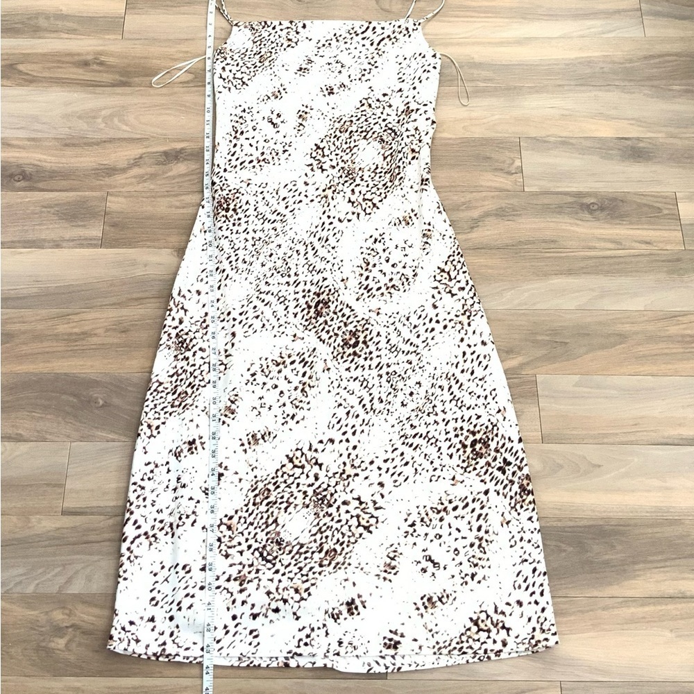 ExpressXRachel Zoe Printed Satin Cowl Neck Midi Slip Dress Natural Leopard Print - Picture 5 of 7